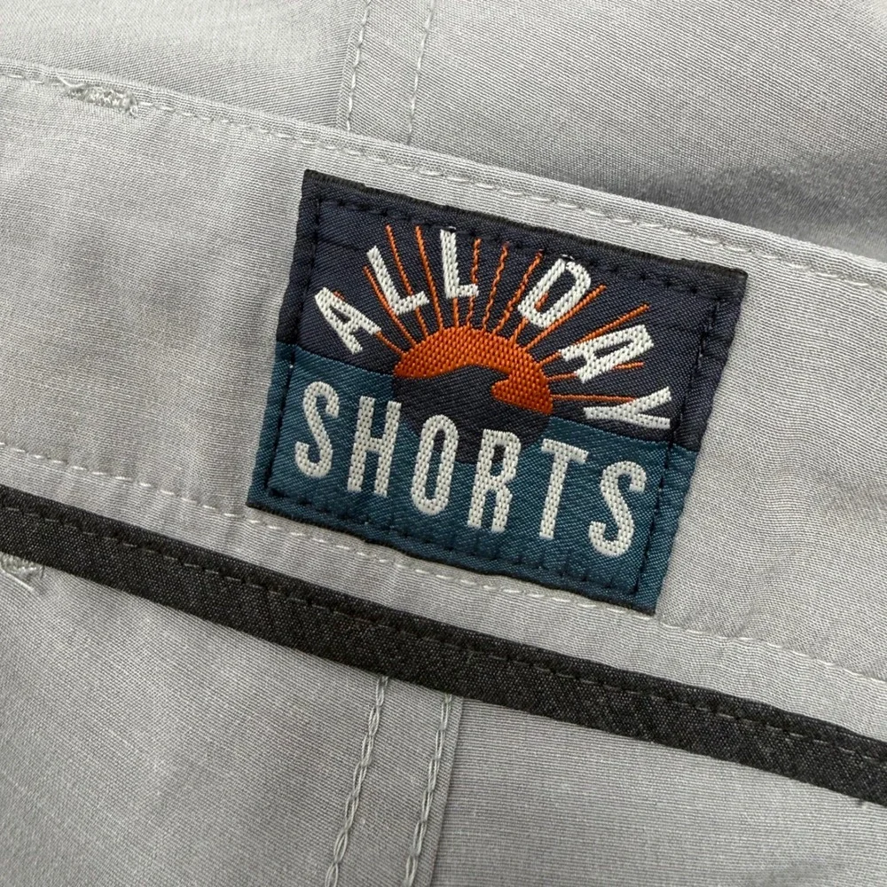 Faherty All Day Shorts Mens 38 Gray Hybrid Stretch Quick Dry Recycled Blend